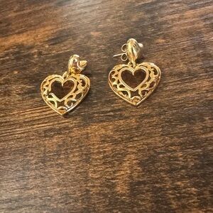 Gold Filigree Heart Earrings